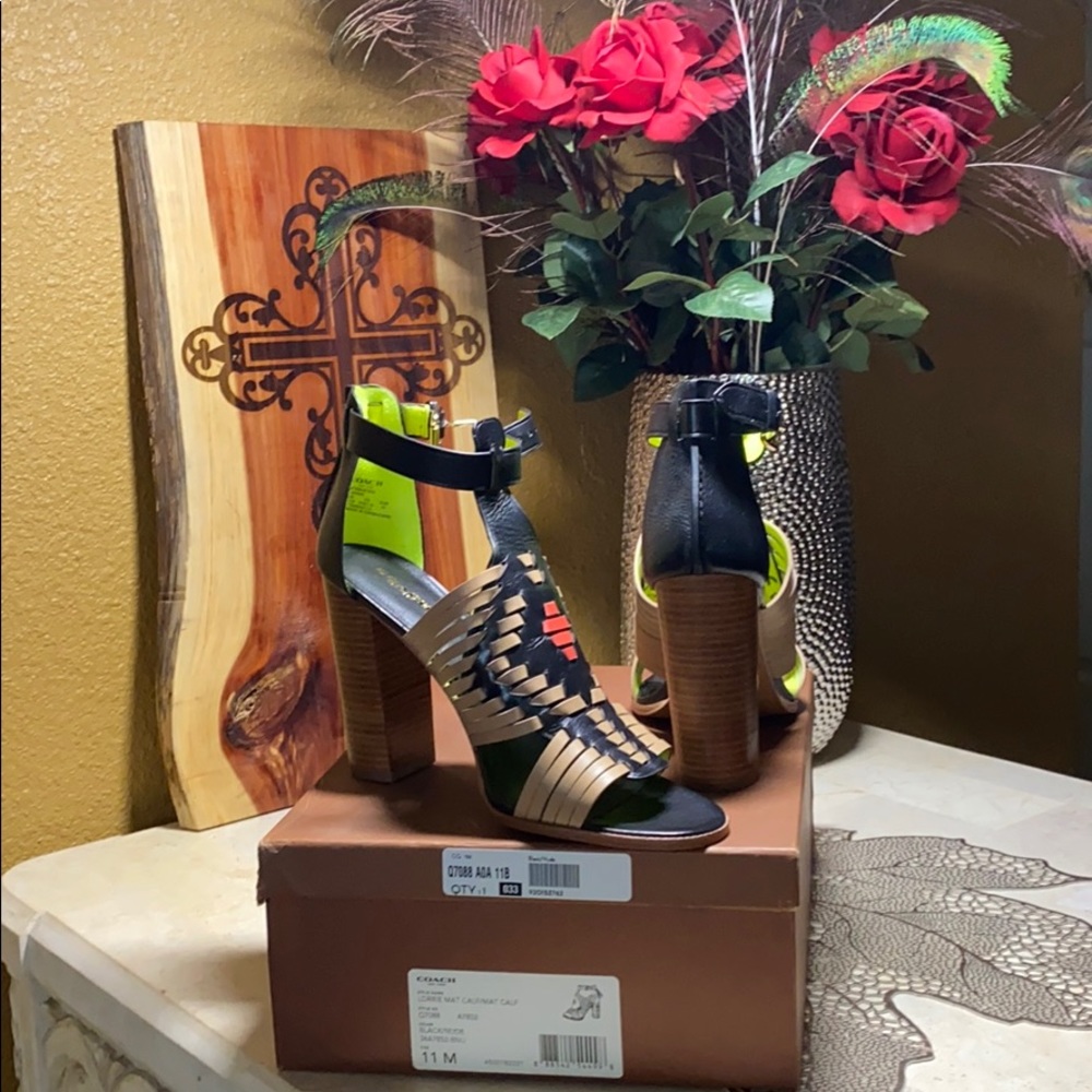 Coach Lorrie Mat Calf block heels